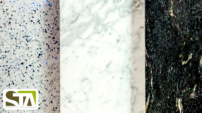 HOW TO DIFFERENTIATE BETWEEN MARBLE, GRANITE, AND QUARTZ PT 1