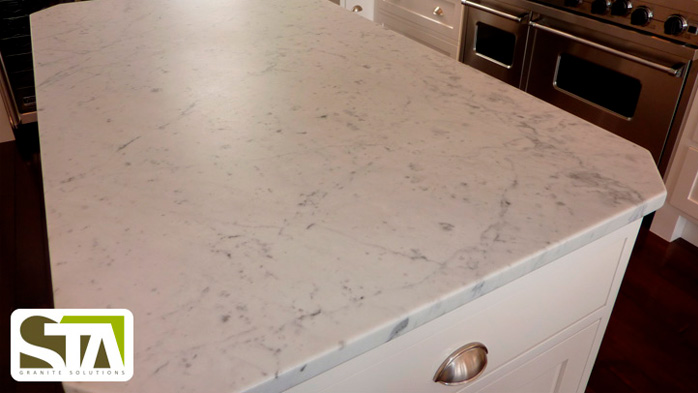 POLISHED MARBLE FINISHES FOR A COUNTERTOP